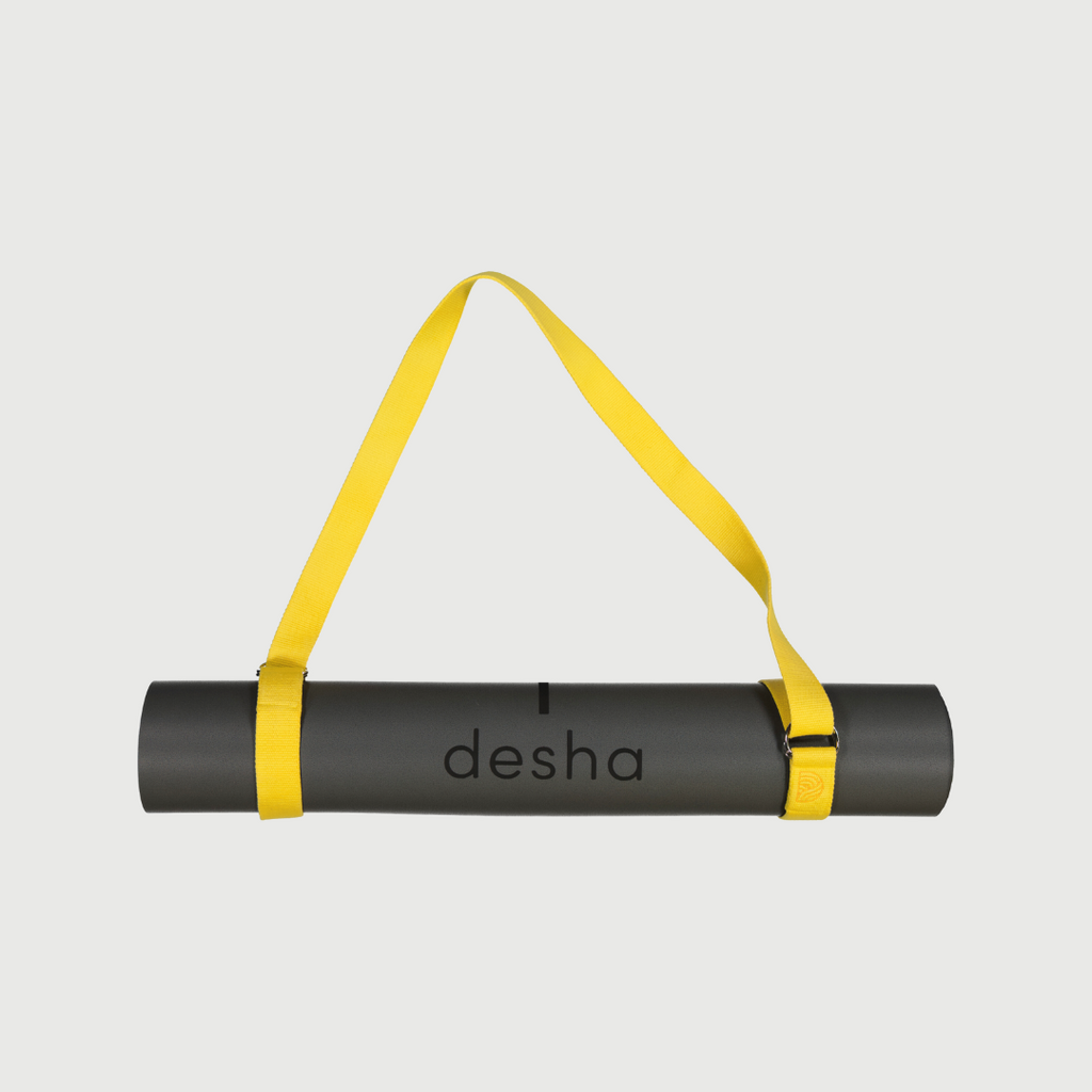 Yoga strap + mat carrier ~ Sunshine yellow
