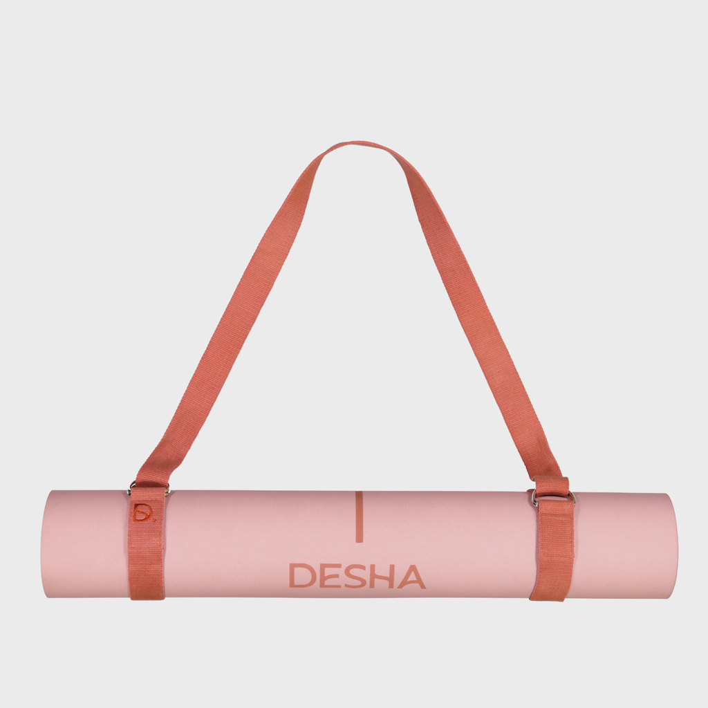 Yoga strap + mat carrier ~ Rose clay